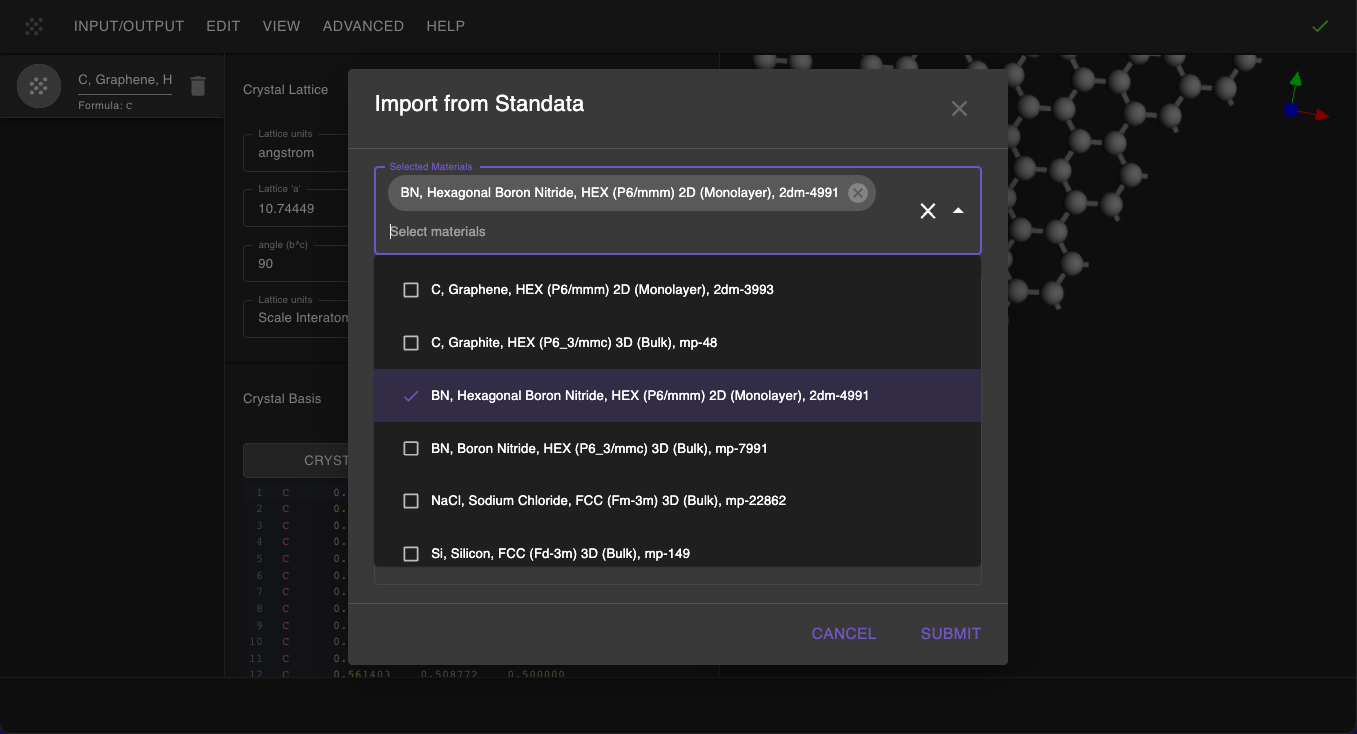 Standata h-BN Import Standata h-BN Import
